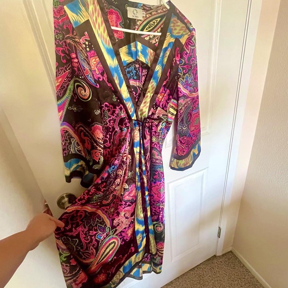 Kimono style middi dress